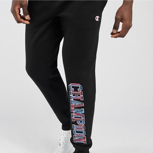 Champion Reverse Weave Men's Joggers Pants King Of Sweatshirts Black Embroidered - Picture 3 of 3
